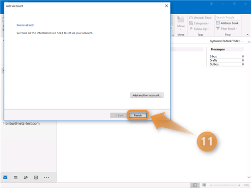 Outlook Email Configuration Step 11
