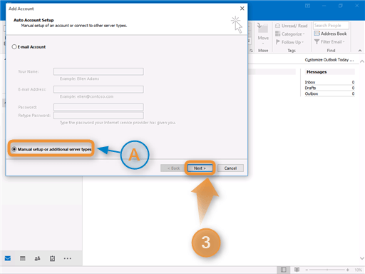 Outlook Email Configuration Step 3