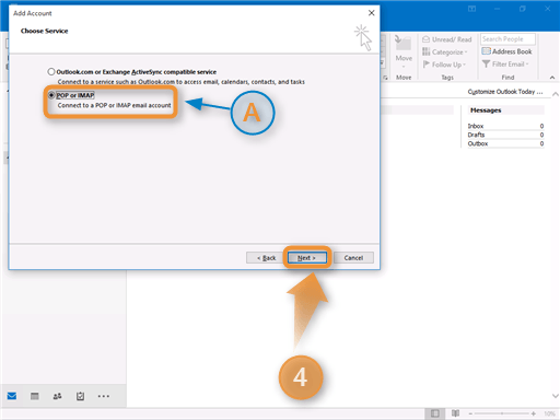 Outlook Email Configuration Step 4