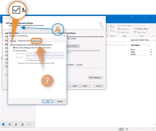Outlook Email Configuration Step 7