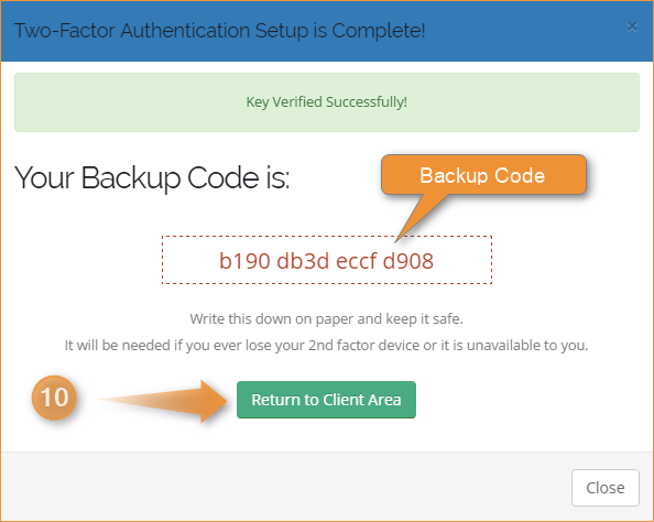 Two-Factor Step 10