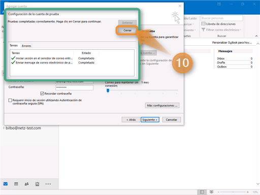 Configuración de Correo Outlook Paso 10
