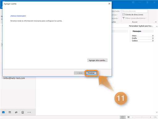 Configuración de Correo Outlook Paso 11