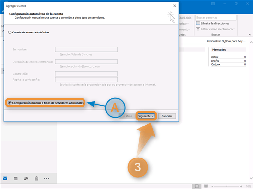 Configuración de Correo Outlook Paso 3