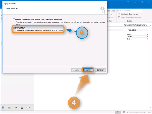 Configuración de Correo Outlook Paso 4