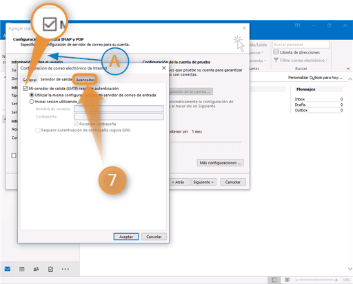 Configuración de Correo Outlook Paso 7